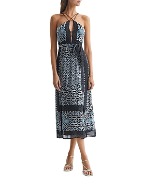 Reiss Aliana Printed Resort Midi Dress In Multi