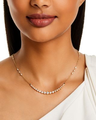 Diamond Graduated 17" Collar Necklace in 14K Yellow Gold, 2.25 tcw 