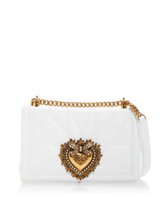 Dolce Gabbana Medium Devotion Bag in Quilted Nappa Leather White