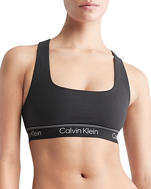 Shop Calvin Klein Logo Band Sports Bra In Black