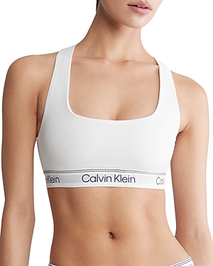 Calvin Klein Logo Band Sports Bra In White