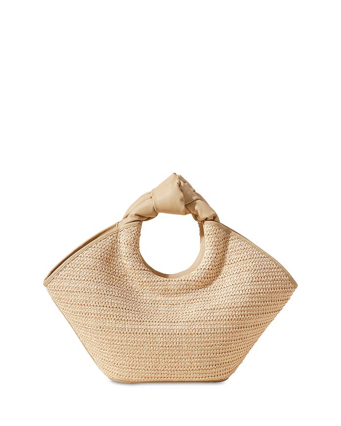 One Stud Raffia Bag With Chain for Woman in Natural