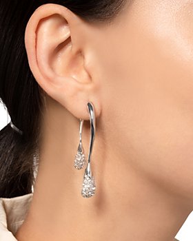 Alexis Bittar - Solanales Crystal Front to Back Drop Earrings in Rhodium Plated