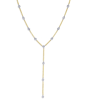 Meira T 14K White & Yellow Gold Diamond Bezel Lariat Necklace, 18