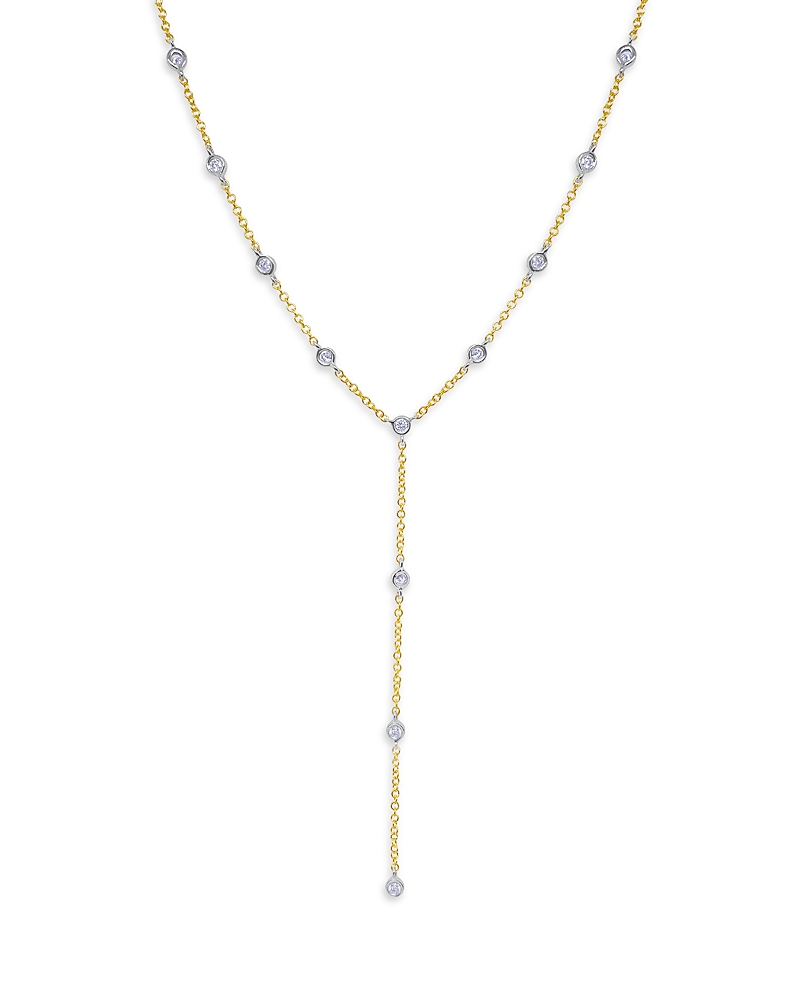 Meira T 14K White & Yellow Gold Diamond Bezel Lariat Necklace, 18