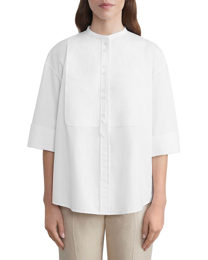 Lafayette 148 New York Cotton Bib Front Tuxedo Shirt Bloomingdale's