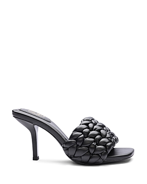 Ash Black Slip-on Mules With Braided Band In Leather Woman In Black