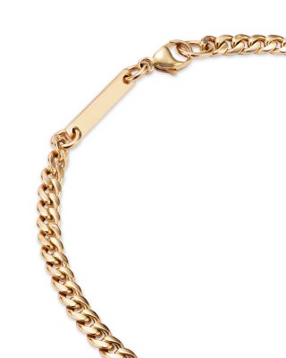 14K Yellow Gold Floating Diamond Small Curb Chain Bracelet