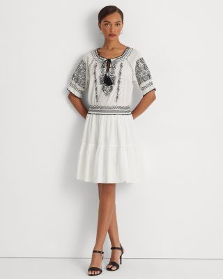 Ralph Lauren - Cotton Embroidered Smocked Dress