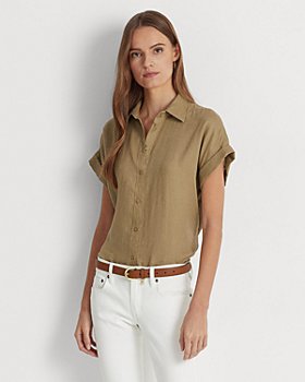 Ralph Lauren - Linen Dolman Sleeve Button Down Shirt