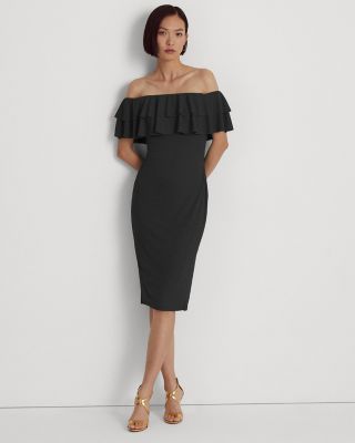 Black Sheath Off-the-Shoulder Pick-Ups Homecoming Dress Black Sheath Off-the-Shoulder Pick-Ups Homecoming Dress