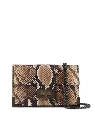 The Kooples Emily Small Snake Embossed Leather Clutch