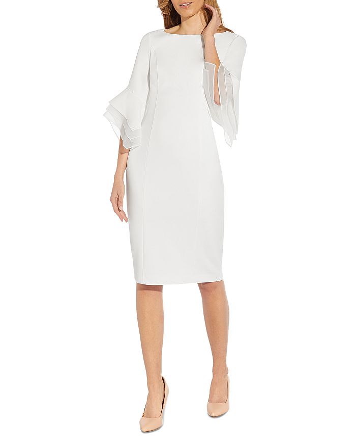 Adrianna Papell Knit Crepe Tiered Sleeve Dress | Bloomingdale's