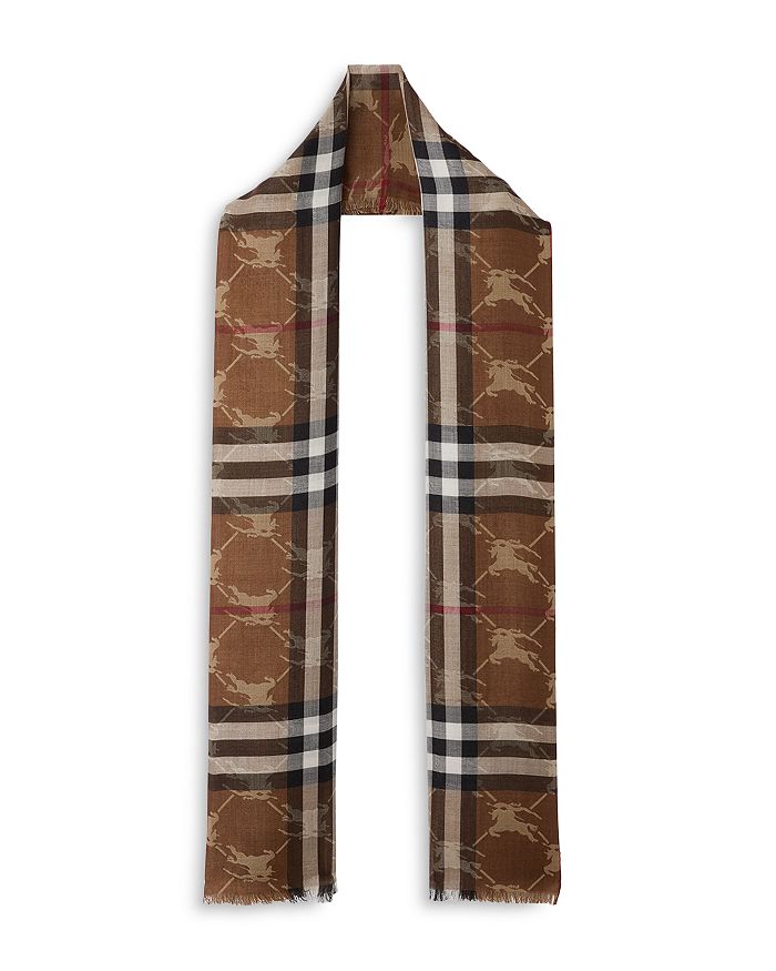 Reversible jacquard scarf in a silk and wool blend