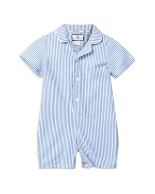 Petite Plume - Boys' French Blue Seersucker Summer Romper - Baby