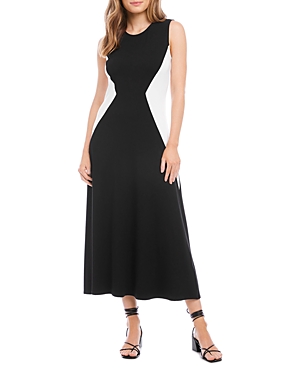 Karen Kane Sleeveless Colorblock Midi Dress In Black With White