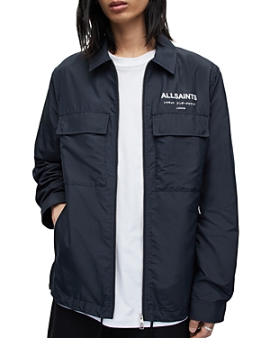Shop Allsaints Zito Relaxed Fit Zip Front Jacket In Ink Blue
