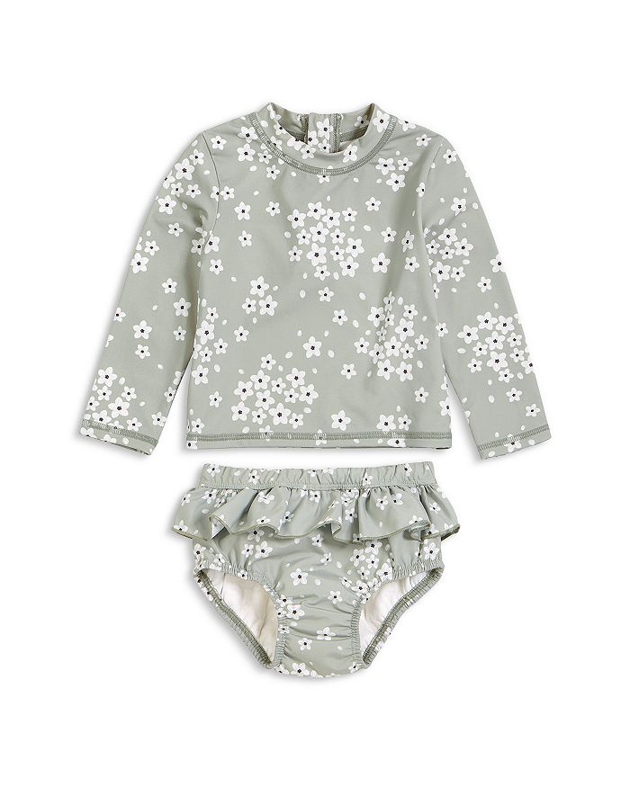Petit Lem L/S Frilled Swimsuit - Oranges & Cream main image 1