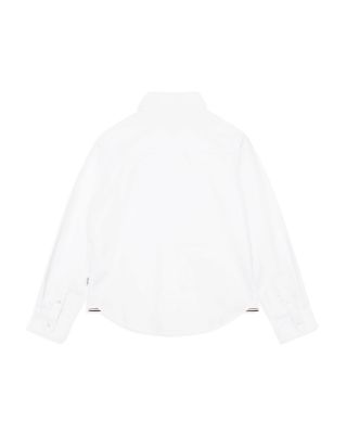 Boys' Cotton Oxford Embroidered Logo Regular Fit Dress Shirt - Big Kid