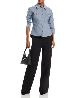 Scrunched Sleeve Denim Jacket