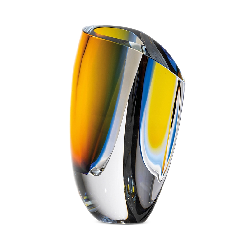 Kosta Boda Mirage Vase, Extra Large In Blue/amber