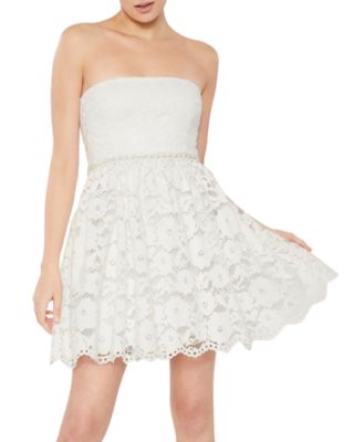 LIKELY Anastasia Pearl Trim Strapless Lace Dress Bloomingdale's