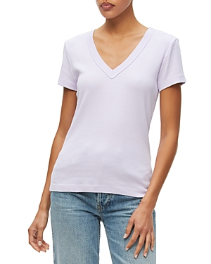 Michael Stars Nikki V Neck Cotton Tee In Amethyst