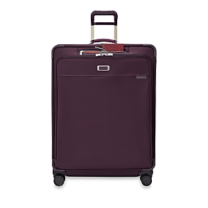 Shop Briggs & Riley Baseline Extra Large Expandable Spinner Suitcase In Plum