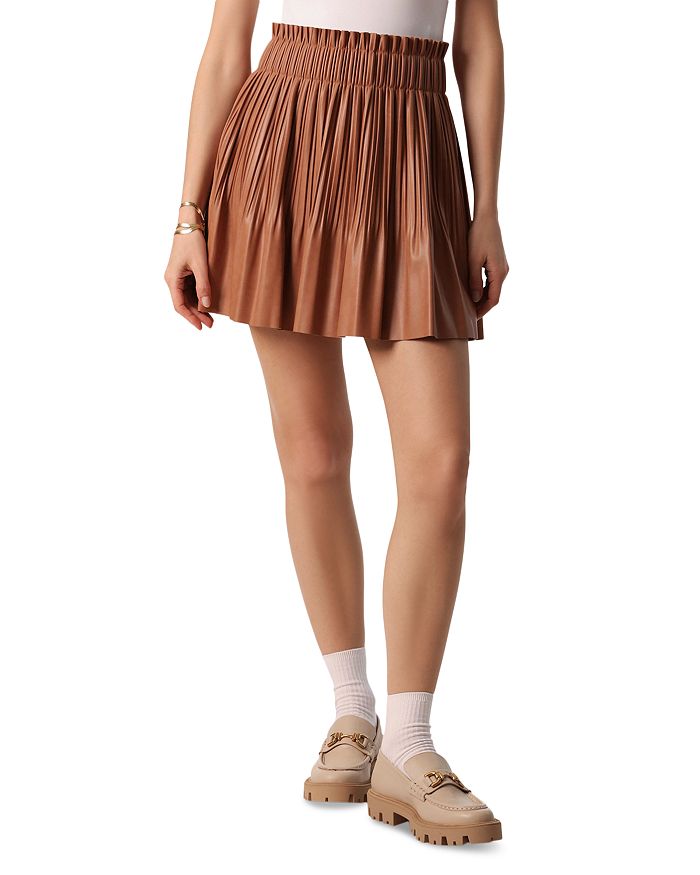 Black Vegan Leather Pleated Skirt – Shop Blu Icon