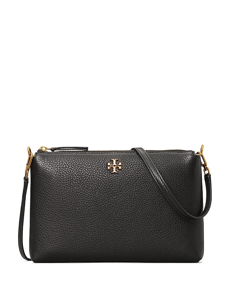 Tory Burch Kira Pebbled Leather Wallet Crossbody Bag In Black