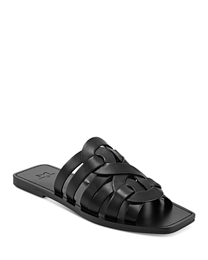 Marc Fisher Ltd Women's Kimiko Slip On Woven Slide Sandals In Black