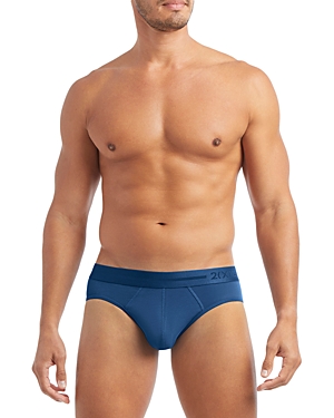 2(x)ist Men's Dream Cotton-stretch Low Rise Briefs In Dark Blue