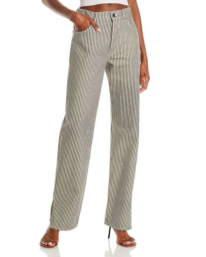 Anine Bing Roy Cotton High Rise Jeans in Stripe | Bloomingdale's