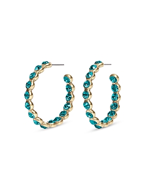 Yun Yun Sun Megara Cubic Zirconia Hoop Earrings In Gold Tone In Blue/gold