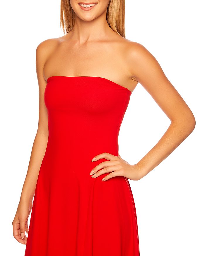 Shop Susana Monaco Strapless High Low Dress In Perfect Red