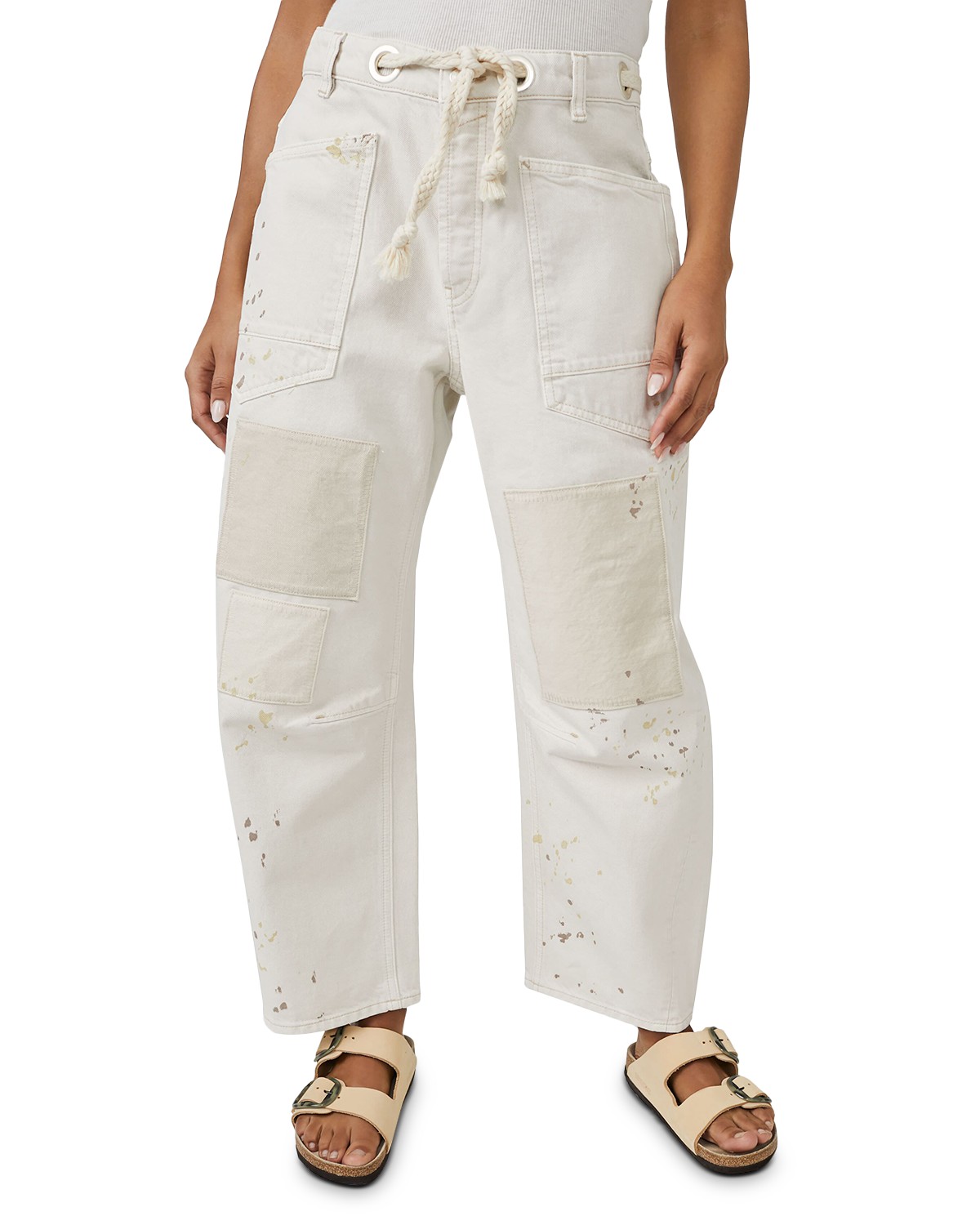 We The Free Moxie Low Slung Pull On Drawstring Barrel Jeans