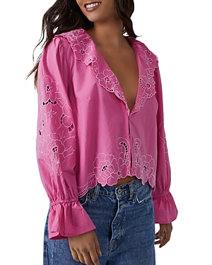 FREE PEOPLE MAISIE COTTON CUTWORK TOP