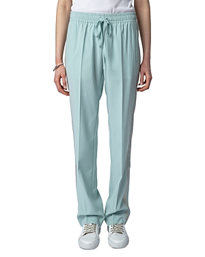 Zadig & Voltaire Pomy Crepe Trousers In Celadon