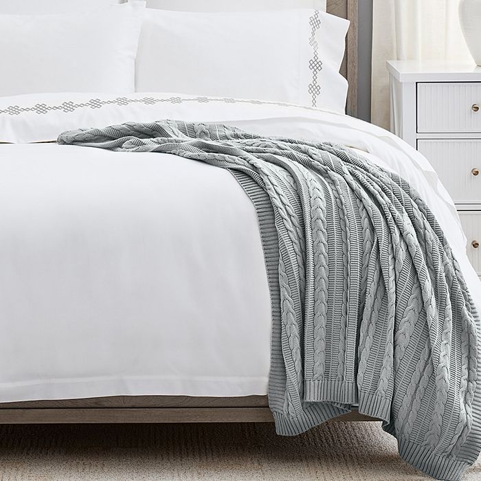 Boll and branch store cable knit throw