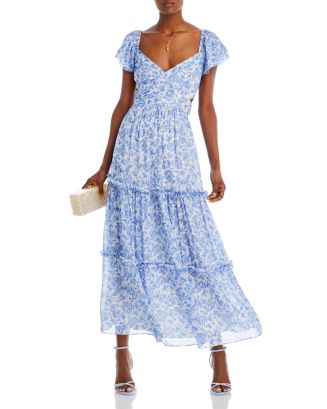 AQUA Flutter Sleeve Tiered Maxi Dress - 100% Exclusive Back to results - Women - Bloomingdale's