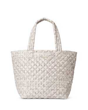 Mz Wallace Medium Metro Tote Deluxe In Small Jute/light Gold