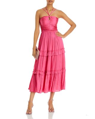 aqua hot pink dress Strappy Ruched Midi - 100% Exclusive In sleeve midi wrap dress