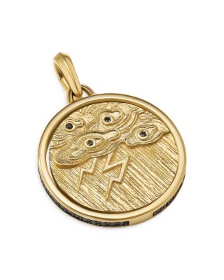 Men's Storm Duality Amulet in 18K Yellow Gold with Diamonds, 30mm