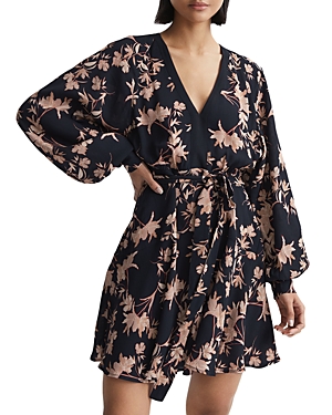 Reiss Kerina Mini Dress In Pink/black
