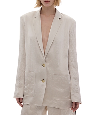 Helmut Lang Off-white Crinkled Blazer In Ivory