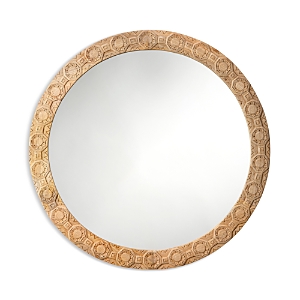 Jamie Young Relief Wood Carved Round Mirror In Natural