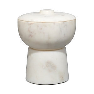Jamie Young Bennett Marble Small Storage Bowl With Lid In White
