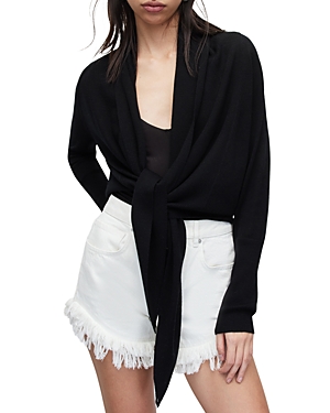 Shop Allsaints Wasson Pirate Wool Cardigan In Black