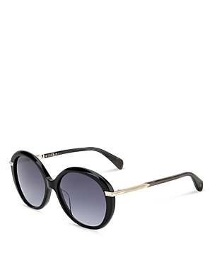 Shop Rag & Bone Round Sunglasses, 56mm In Black/gray Gradient