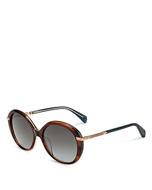 Shop Rag & Bone Round Sunglasses, 56mm In Brown/gray Gradient